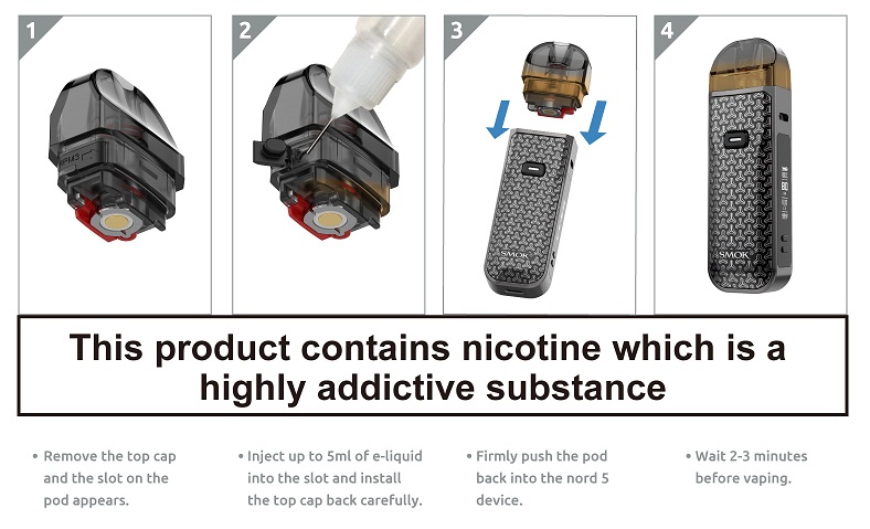 Smok Nord 5 Yedek Kartuş Likit Dolumu